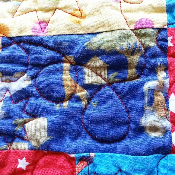 Child's Colorful Lap Quilt or Bed Coverlet Handmade - Picture 3 of 10